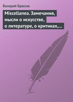 Валерий Брюсов - Miscellanea. Замечания, мысли о искусстве, о литературе, о критиках, о самом себе